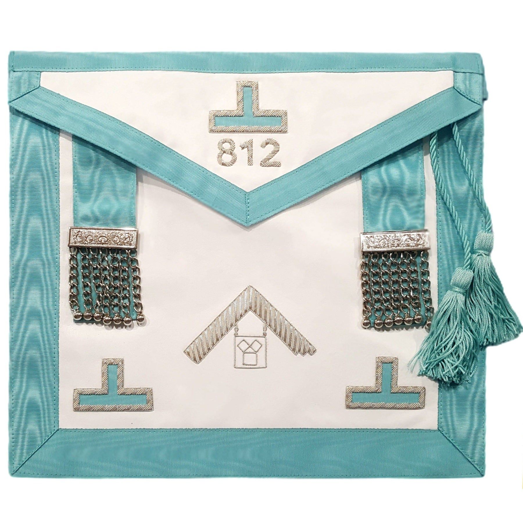 Past Master Blue Lodge Pennsylvania Regulation Apron - Sky Blue Hand Embroidery