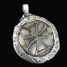 Knights Templar Pendant in Silver 3.7 cm 30 g Art 217 - Bricks Masons