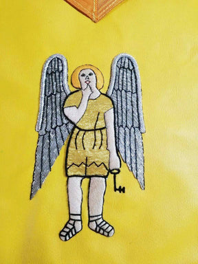 21st Degree Scottish Rite Apron - All Yellow with Gold Moire - Bricks Masons