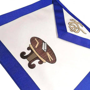 22nd Degree Scottish Rite Apron - White & Blue Knight Royal Axe - Bricks Masons