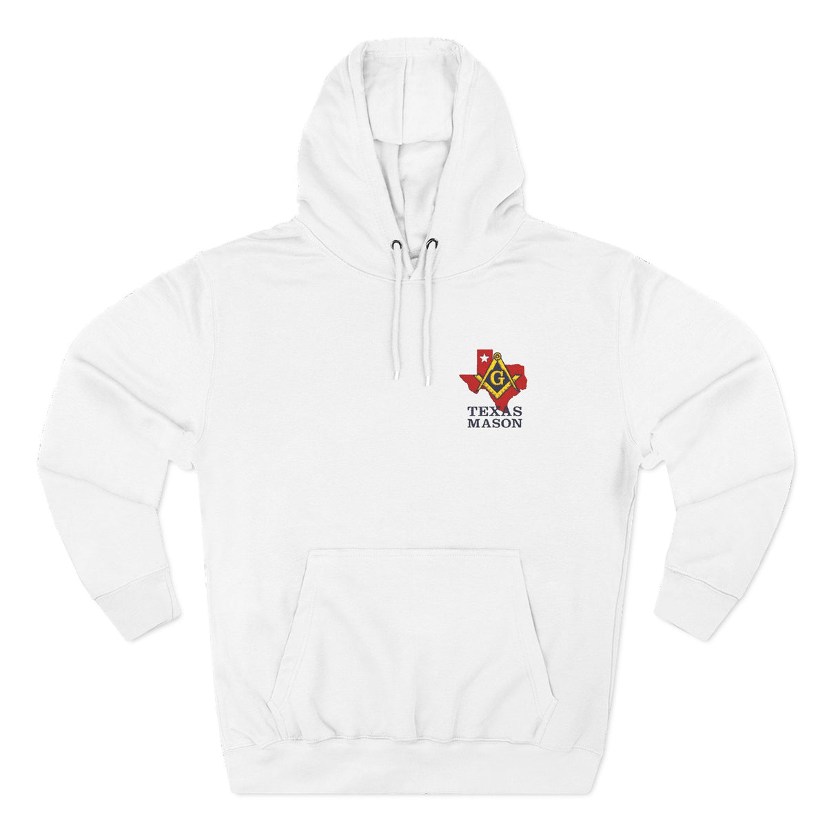 Master Mason Blue Lodge Hoodie - Three-Panel Fleece Front Embroidery - Bricks Masons