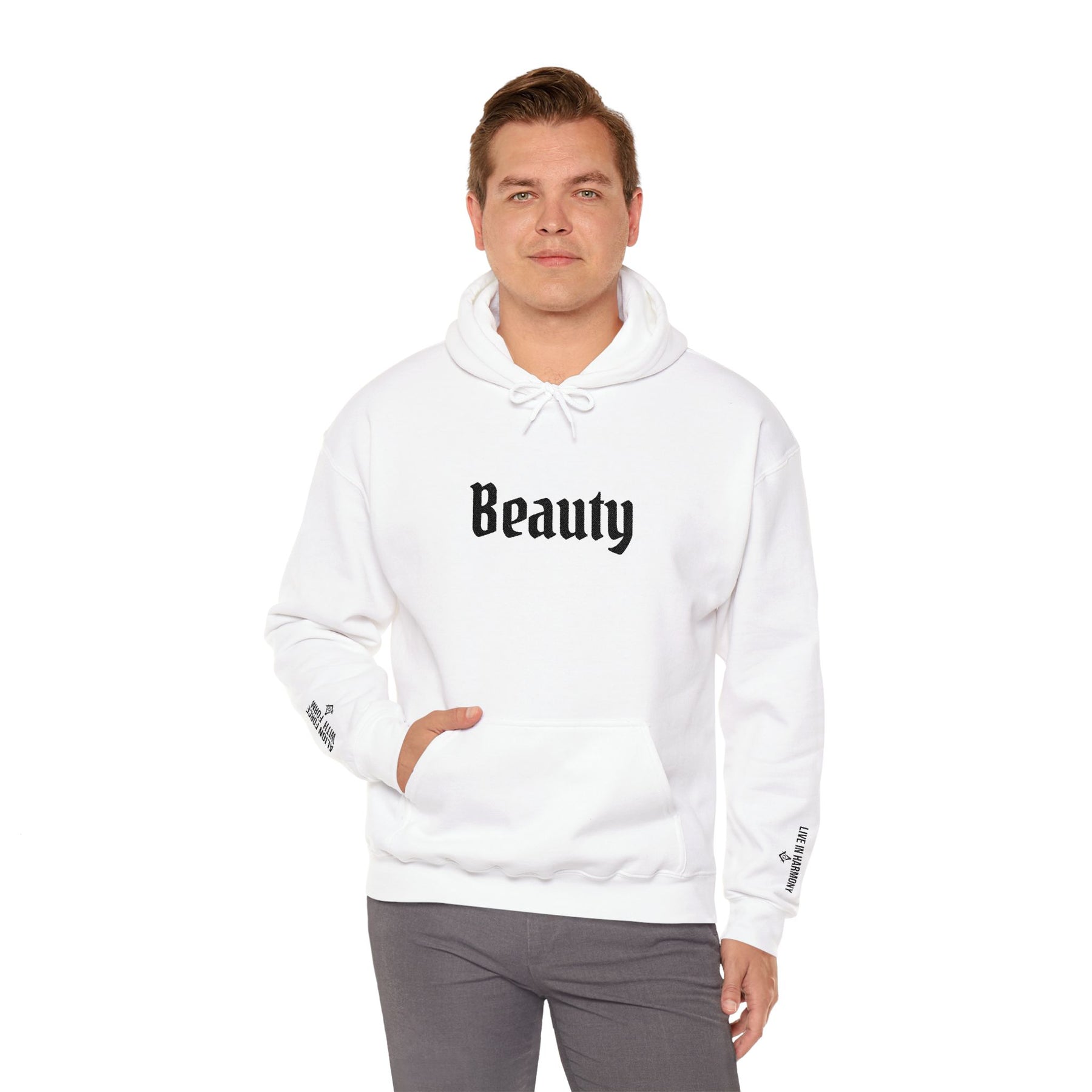 Master Mason Blue Lodge Hoodie - Beauty Front & Sleeves Embroidery - Bricks Masons