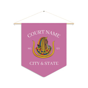 DOI Pennant - Personalized Pink Polyester Twill - Bricks Masons