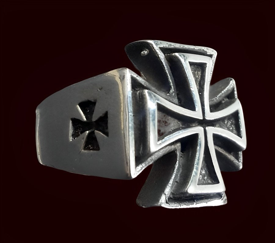 Templar Cross Ring in Silver 1.5 cm 20 g Art 278 - Bricks Masons