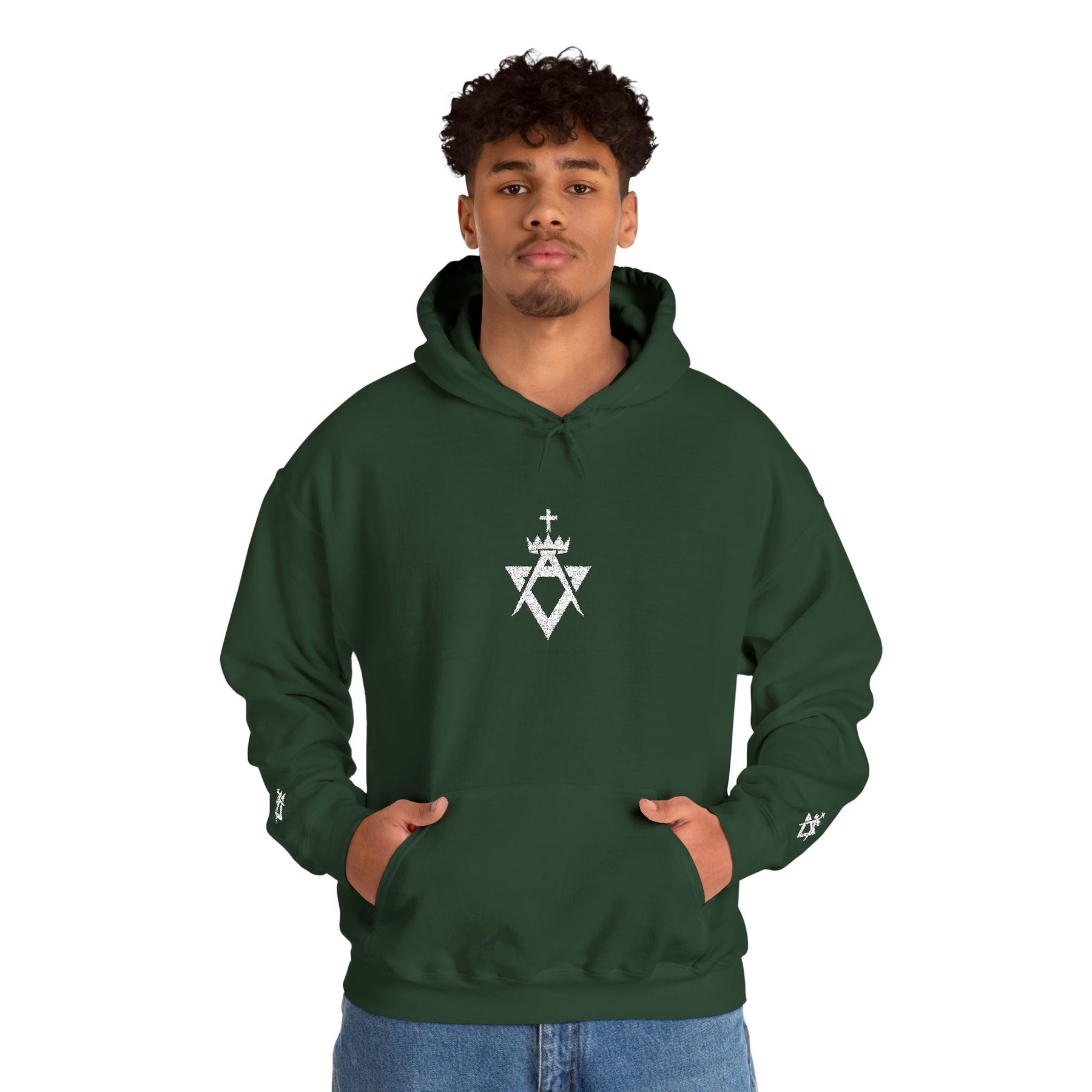 Allied Masonic Degrees Hoodie - Soft Cotton Poly Blend Embroidered Front Motif - Bricks Masons