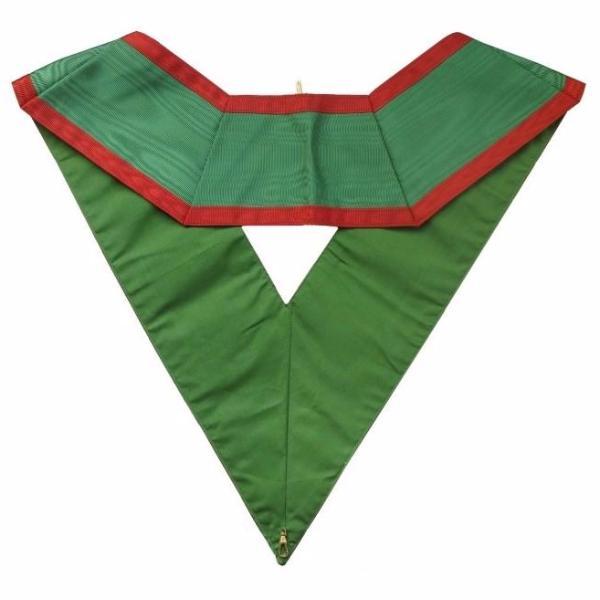 29th Degree Scottish Rite Collar - Green Satin - Bricks Masons