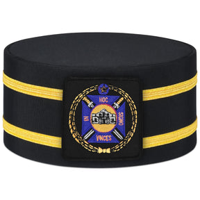 Knights Templar Commandery Crown Cap -  Purple & Gold Emblem With Double Braid - Bricks Masons