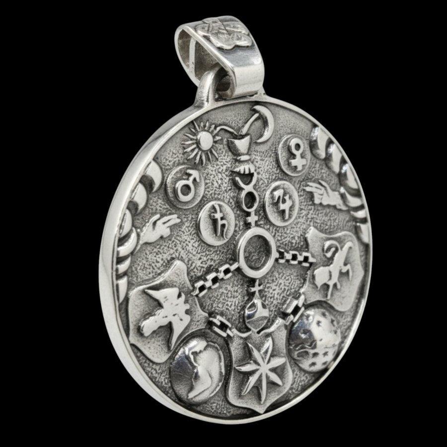 Masonic Pendant Formula Vitriol 6 X 4 Cm Silver 31 Gr Art 304 - Bricks Masons