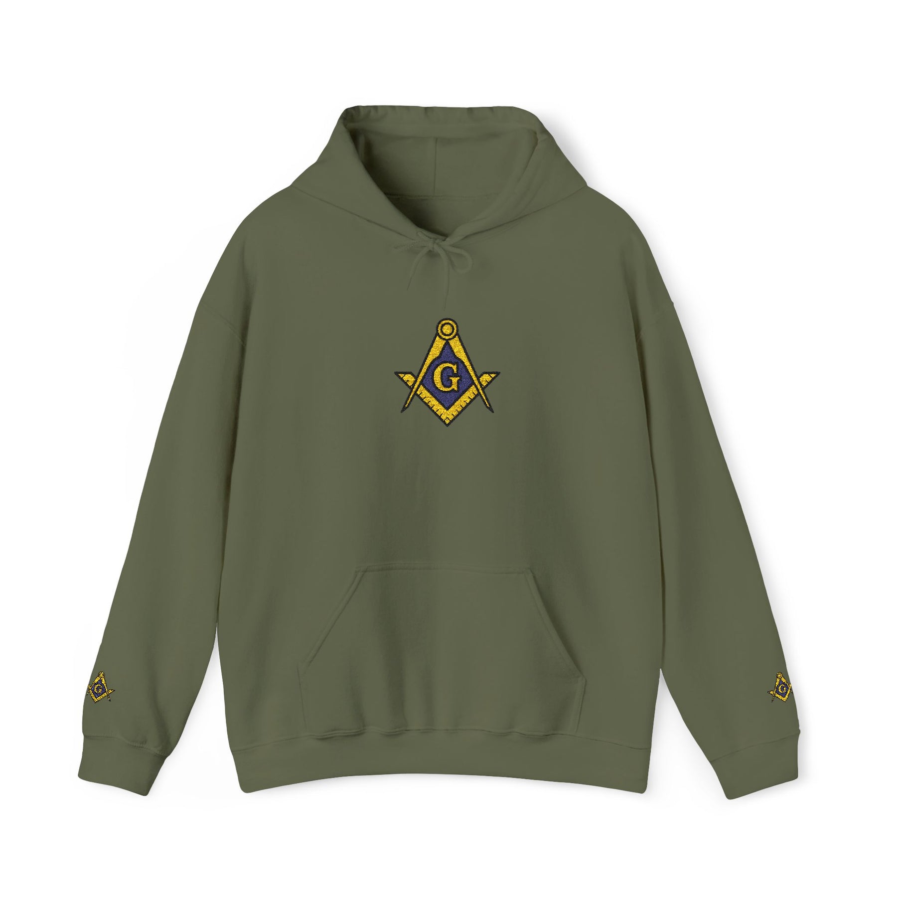 Master Mason Blue Lodge Hoodie - Soft Cotton Poly Blend Embroidered Detail - Bricks Masons