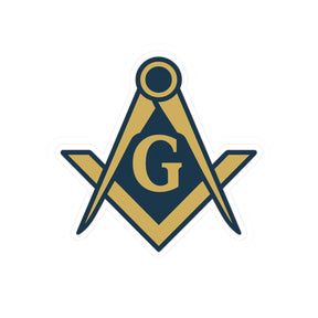 Master Mason Blue Lodge Sticker Decal - Kiss-Cut Square & Compass G - Bricks Masons
