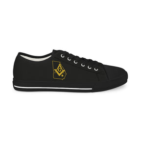 Master Mason Blue Lodge Sneaker - Low Top Sneaker Black & White Georgia Map Mason - Bricks Masons