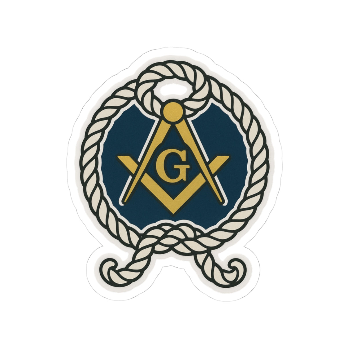 Master Mason Blue Lodge Sticker Decal - Kiss-Cut The Cable Tow S & C - Bricks Masons