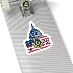 Master Mason Blue Lodge Sticker Decal - Kiss-Cut Washington D.C. - Bricks Masons