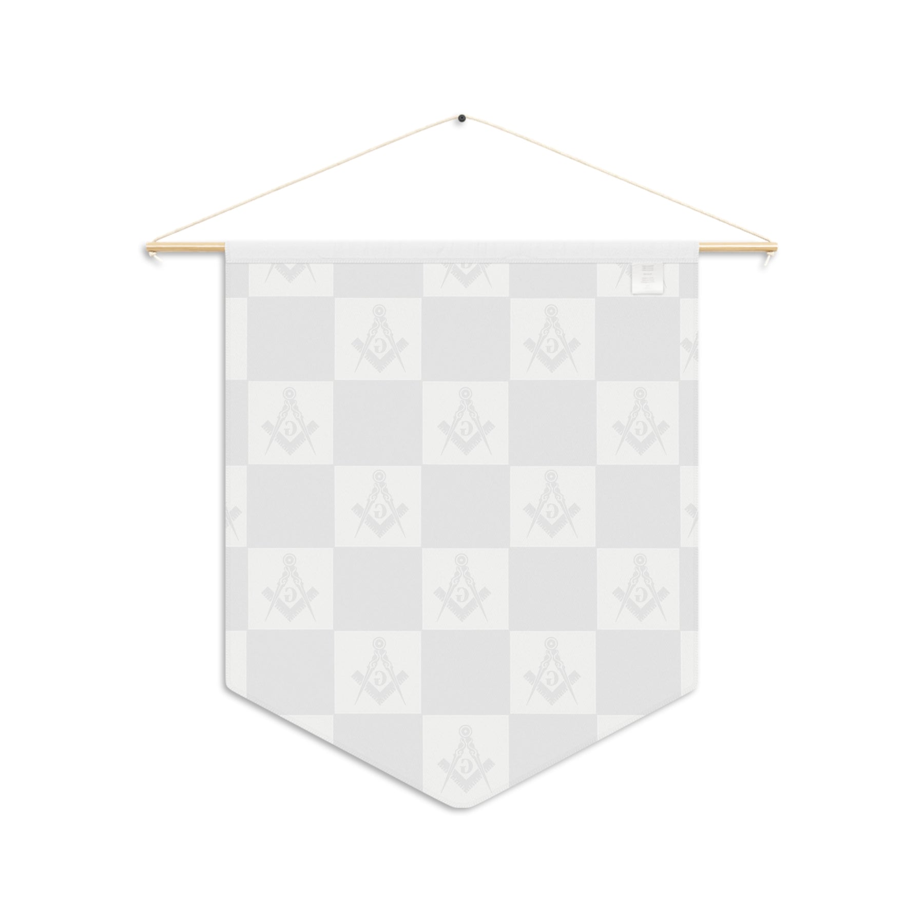 Master Mason Blue Lodge Pennant - S & C with G on Checkered Pattern - Bricks Masons