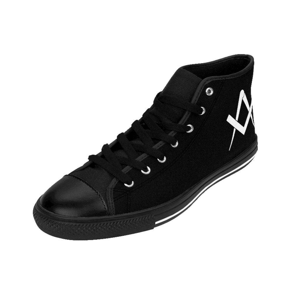 Master Mason Blue Lodge Sneaker - High-Top Black Square & Compass