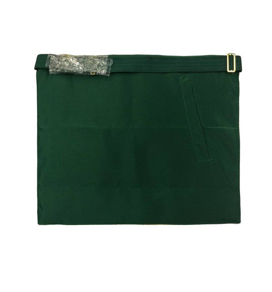 Master Mason Craft Scottish Regulation Apron - Green with Vinework