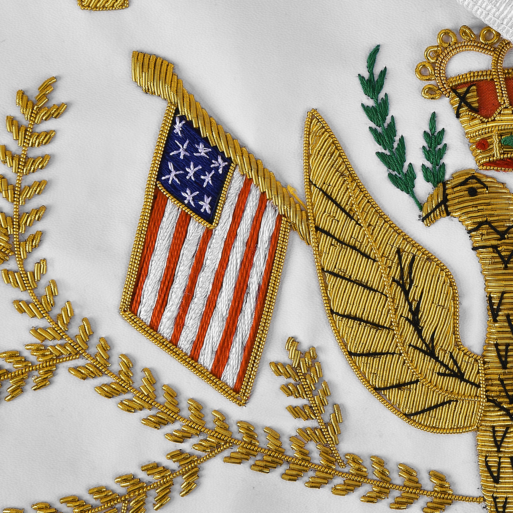 33rd Degree Scottish Rite Apron - Hand Embroidery Wings Up ALL COUNTRIES FLAGS - Bricks Masons