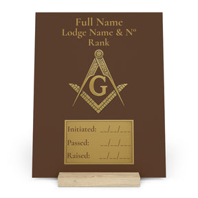 Master Mason Blue Lodge Plaque - with Stand - Bricks Masons