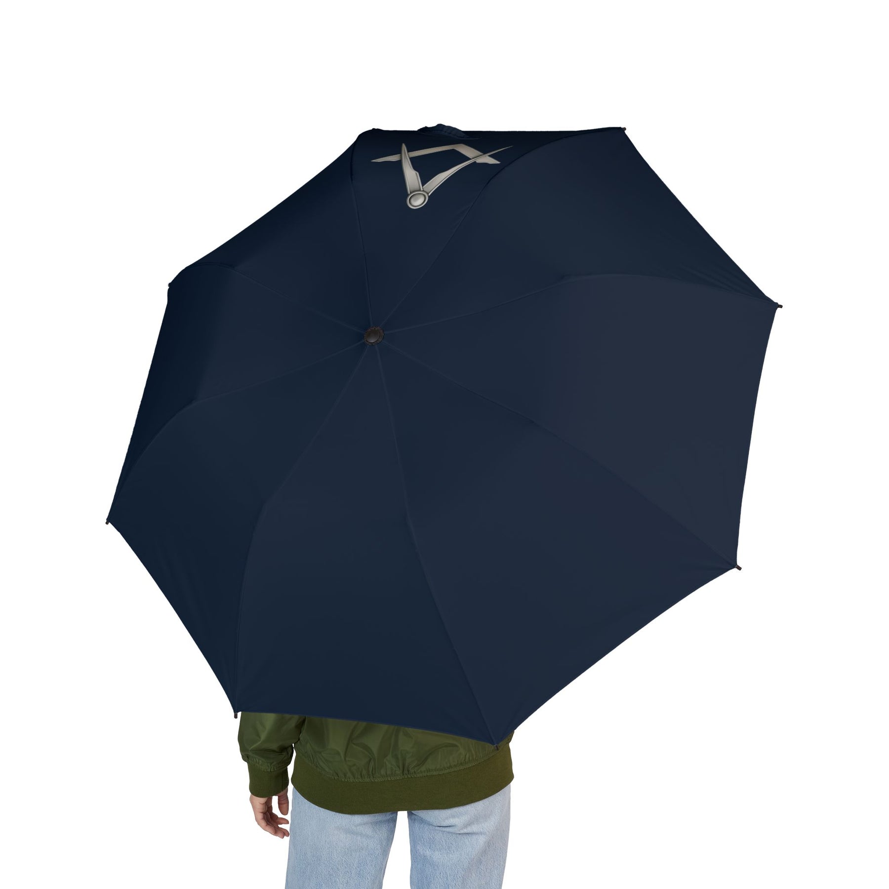 Master Mason Blue Lodge Umbrella - Silver Square & Compass Emblem - Bricks Masons