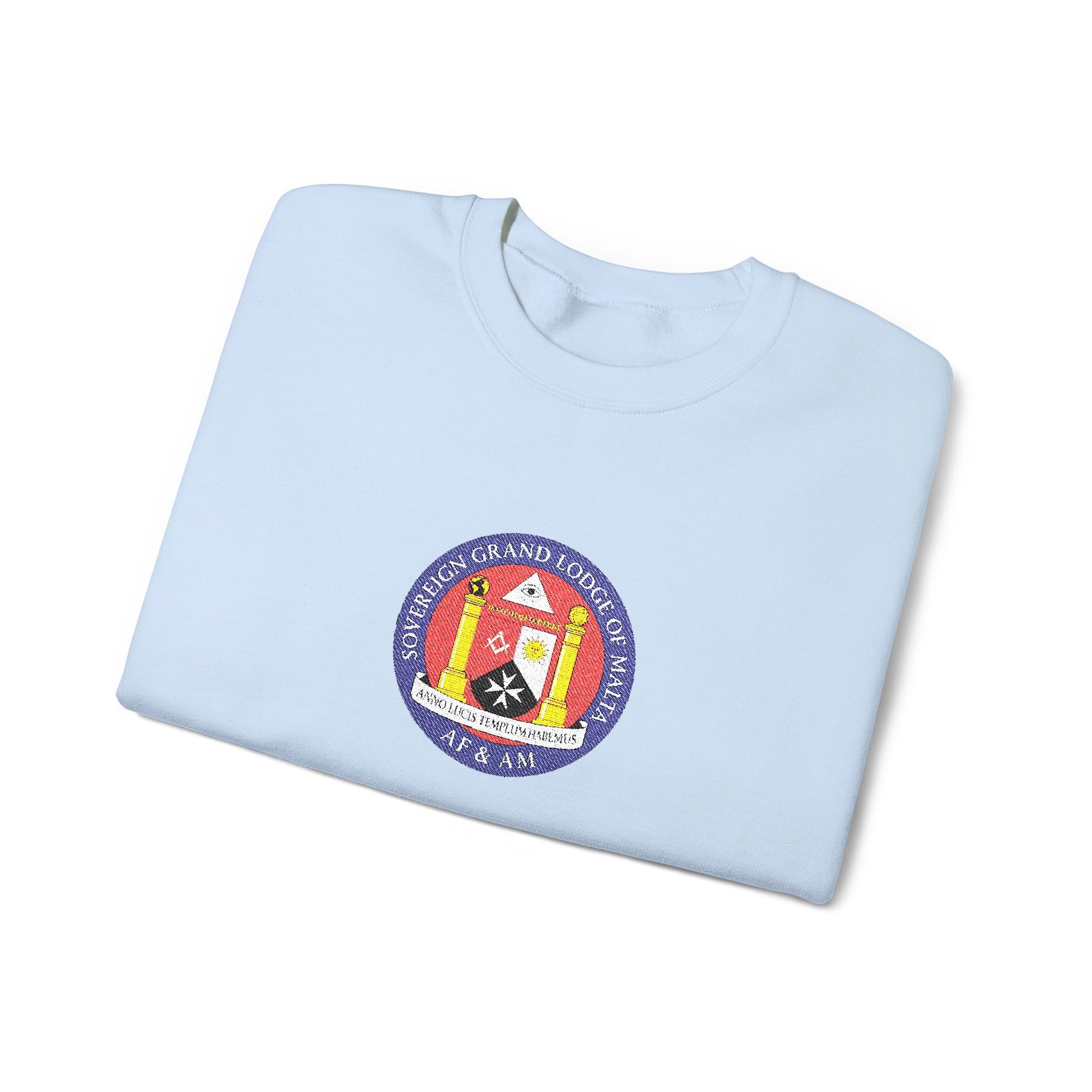 Malta Jurisdiction Sweatshirt - Crewneck Embroidered Emblem - Bricks Masons