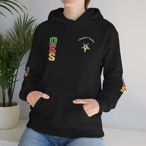 OES Hoodie - Colorful Eastern Star & Initials with Personalization - Bricks Masons