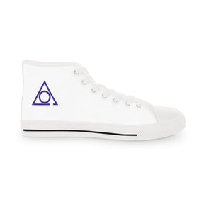 LOCOP Sneaker - High Top Black & White Purple Emblem - Bricks Masons