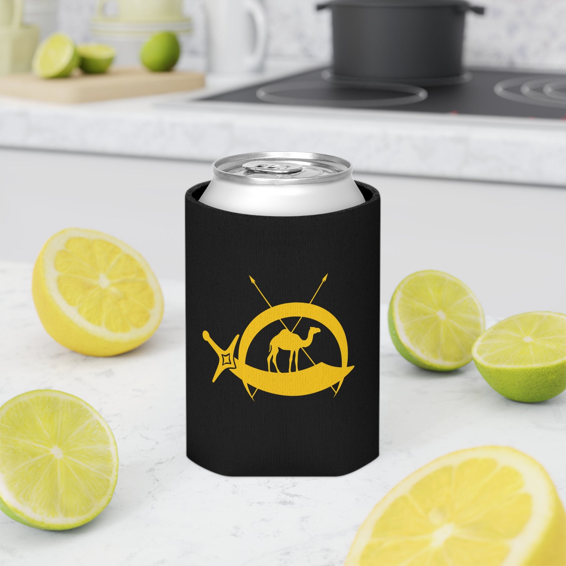 DOKO Can Cooler - Gold & Black With Polyester Exterior - Bricks Masons
