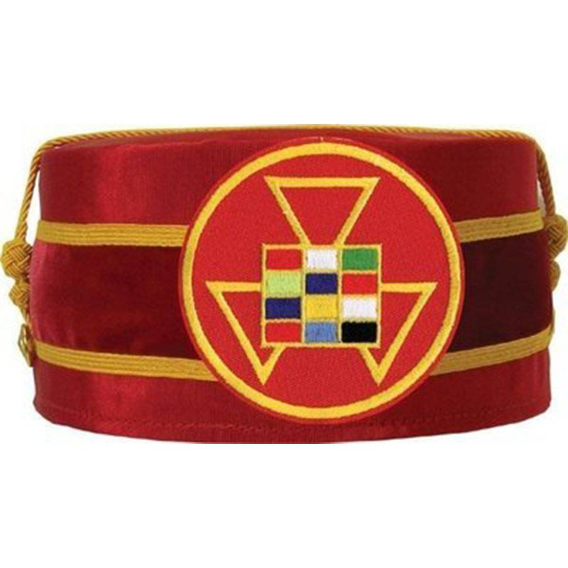 Past High Priest Royal Arch Chapter Crown Cap - Red Machine Embroidery