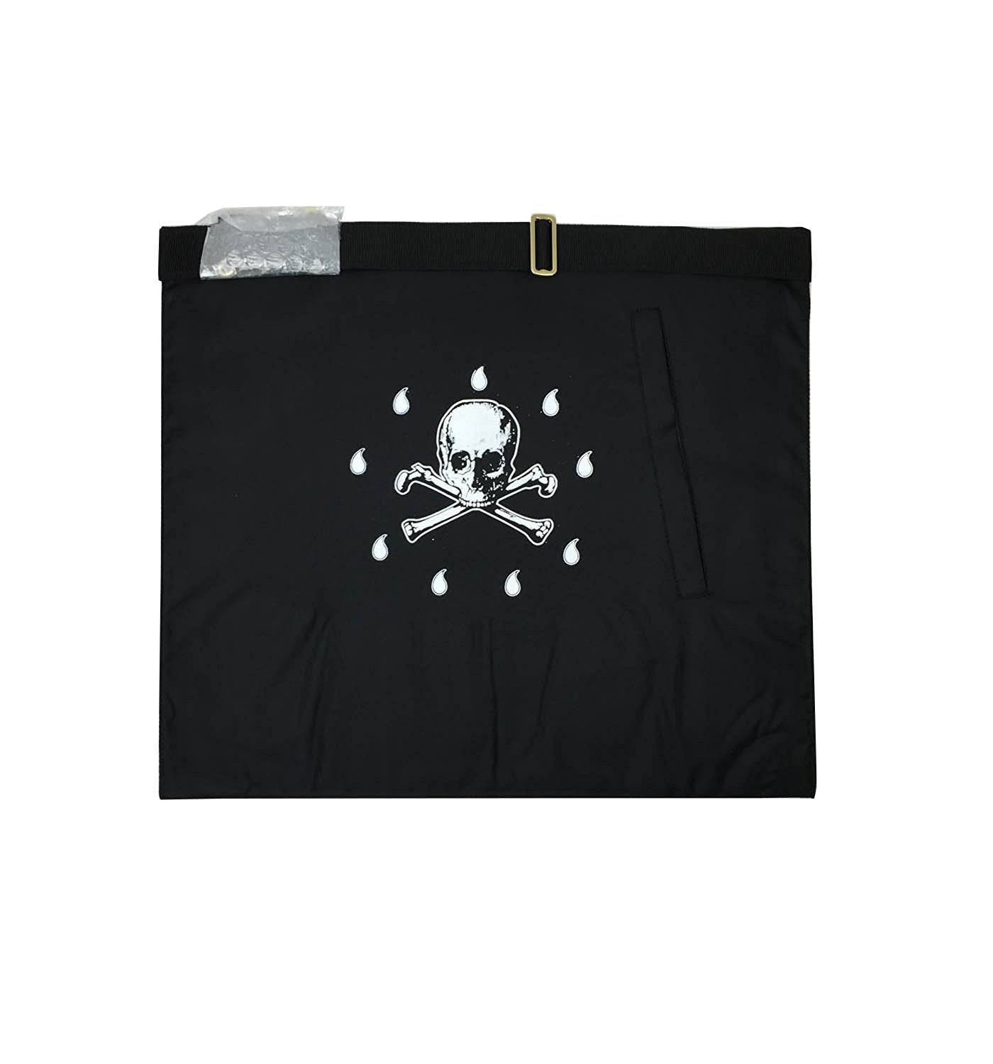 4th Degree Scottish Rite Apron - Black Moire Hand Embroidery - Bricks Masons