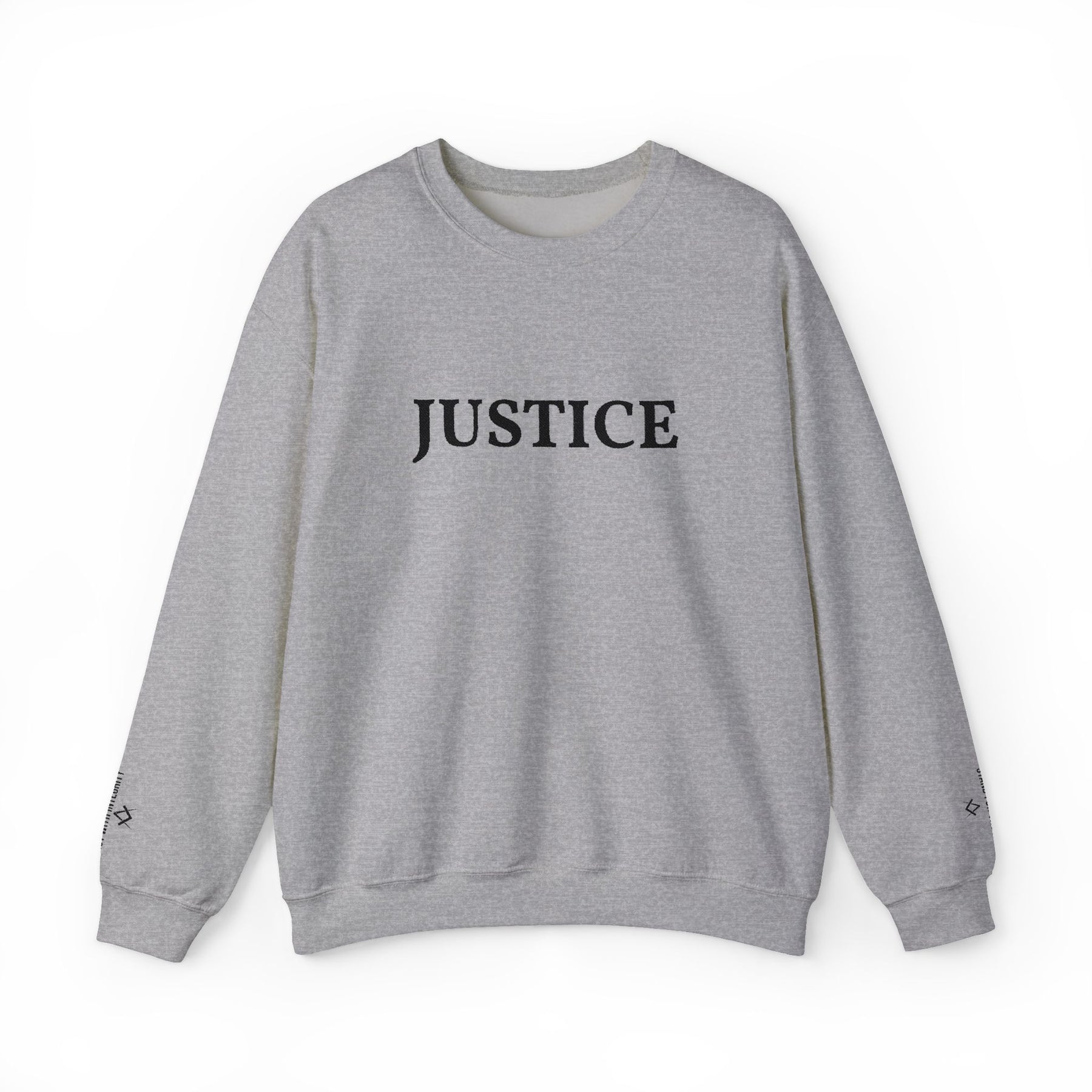 Entered Apprentice Blue Lodge Sweatshirt - Justice Front & Sleeves Embroidery - Bricks Masons