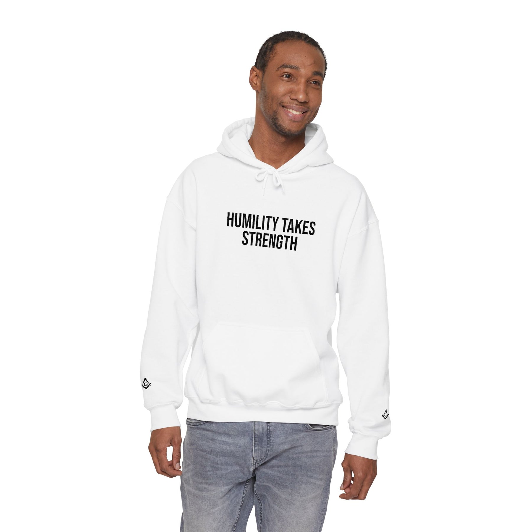 Master Mason Blue Lodge Hoodie - Humility Takes Strength - Bricks Masons