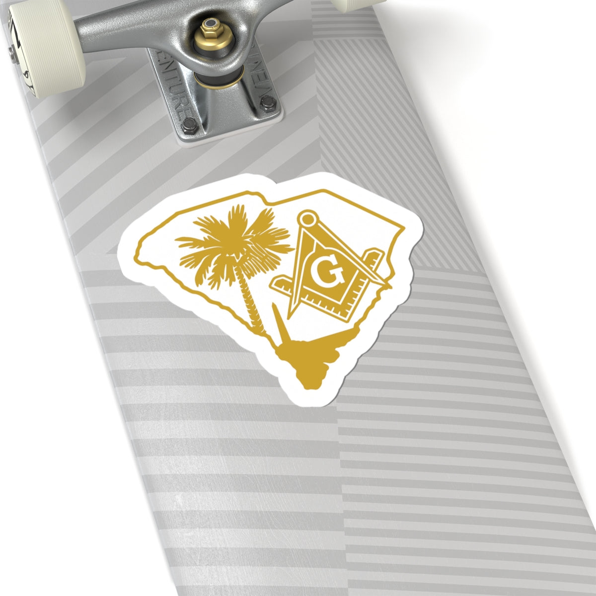 Master Mason Blue Lodge Sticker Decal -  Kiss-Cut South Carolina With Palmetto Tree - Bricks Masons