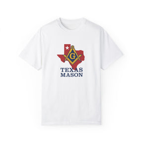 Master Mason Blue Lodge T-Shirt - Texas Mason Garment-Dyed Tee - Bricks Masons