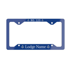 Master Mason Blue Lodge License Plate Frame - Square & Compass G with Customization - Bricks Masons