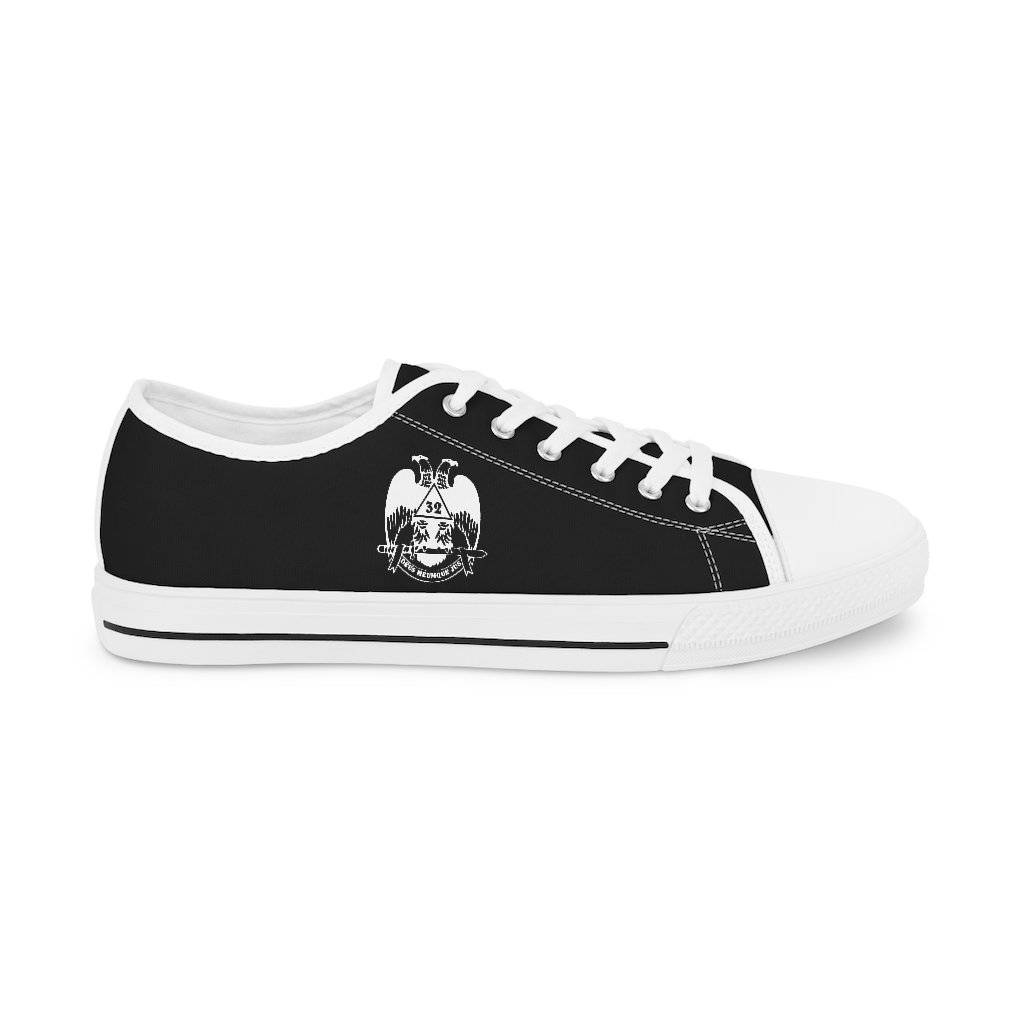 32nd Degree Scottish Rite Sneaker - Wings Down Low Top Black & White