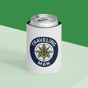 Master Mason Blue Lodge Can Cooler - S&C G Traveling Man - Bricks Masons