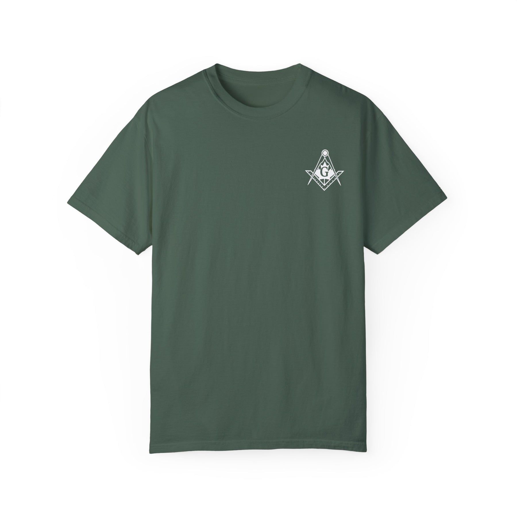 Master Mason Blue Lodge Canada Jurisdiction T-Shirt - Garment-Dyed Tee - Bricks Masons
