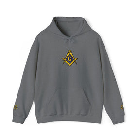 Master Mason Blue Lodge Hoodie - Soft Cotton Poly Blend Embroidered Detail - Bricks Masons