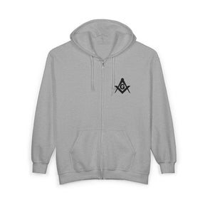 Master Mason Blue Lodge Hoodie - Zip Up Jacket Customizable Back Embroidery - Bricks Masons