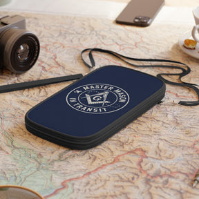 Master Mason Blue Lodge Passport Wallet - Mason In Transit With Shoulder & Wrist Strap - Bricks Masons