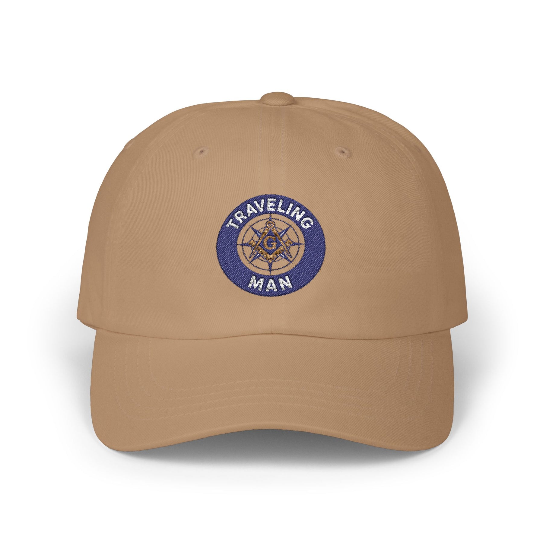 Master Mason Blue Lodge Baseball Cap - Embroidered Traveling Man Dad Cap - Bricks Masons