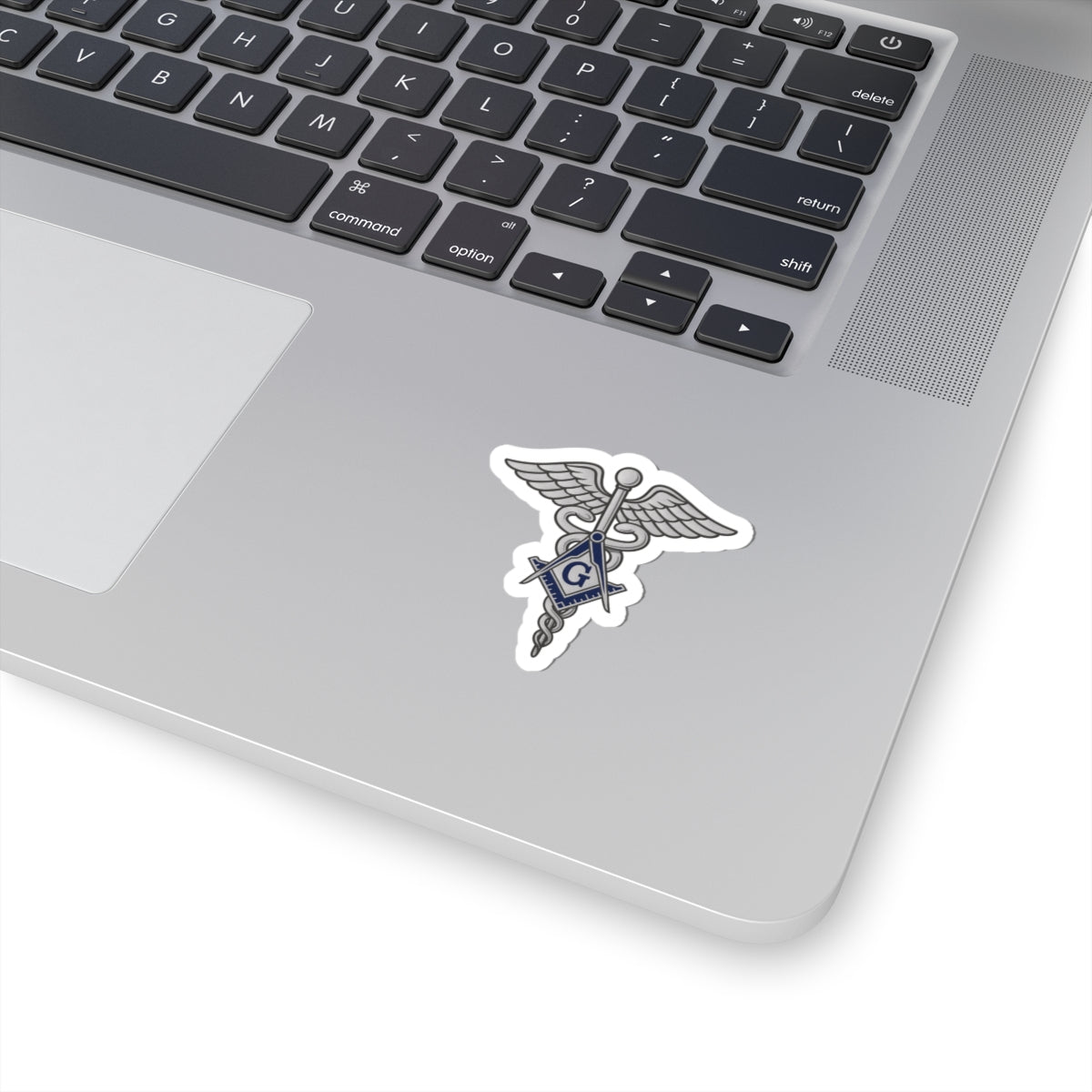 Master Mason Blue Lodge Sticker Decal - Kiss-Cut Silver Medical Doctor - Bricks Masons