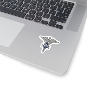 Master Mason Blue Lodge Sticker Decal - Kiss-Cut Silver Medical Doctor - Bricks Masons