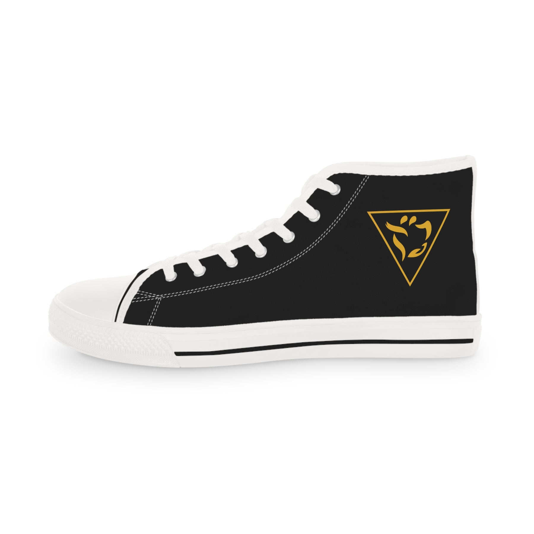 Grand Tiler of Solomon Sneaker - High Top Black & White Golden Emblem - Bricks Masons