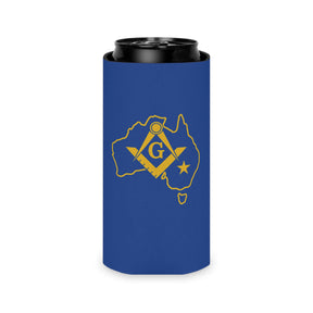 Master Mason Blue Lodge Australia Jurisdiction Can Cooler - Blue & Gold S & C - Bricks Masons