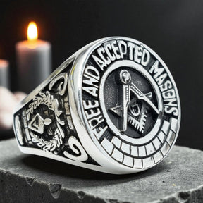 Masonic Master Degree Ring in Silver Freemasonry Art 72 - Bricks Masons