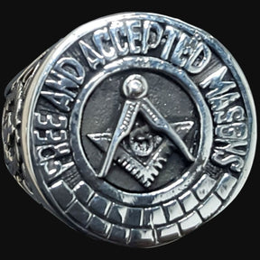 Masonic Master Degree Ring in Silver Freemasonry Art 72 - Bricks Masons