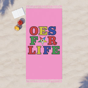 OES Towel - OES For Life Pink Polyester Beach Cloth - Bricks Masons