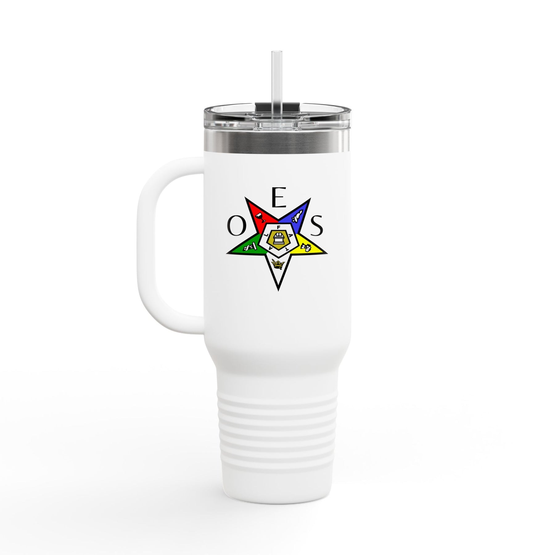 OES Ringneck Tumbler - White 40oz Stainless Steel & Insulated - Bricks Masons