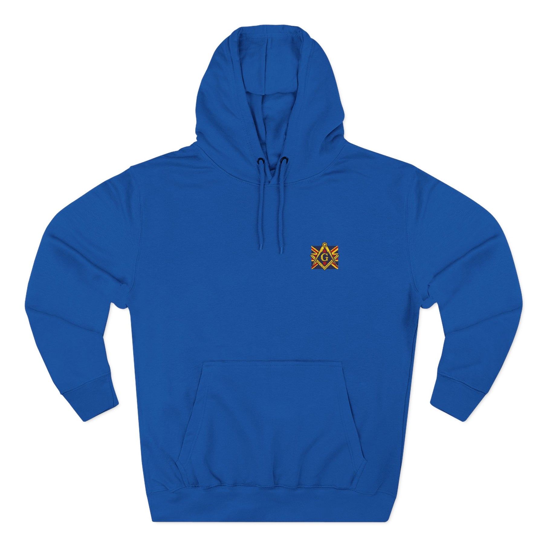 Master Mason Blue Lodge Hoodie - Three-Panel Fleece Signature Chest Stitch - Bricks Masons